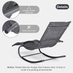 Dark Grey Outdoor Chaise Lounge Chair with Pillow