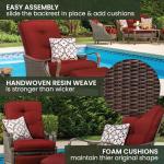 Hanover Ventura Brown Wicker Outdoor Recliner Chair