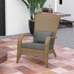 Outsunny Gray Wicker Adirondack Fire Pit Chair