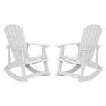Savannah All-Weather White Adirondack Rocking Chairs - Set of 2