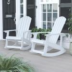 Savannah All-Weather White Adirondack Rocking Chairs - Set of 2