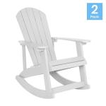 Savannah All-Weather White Adirondack Rocking Chairs - Set of 2