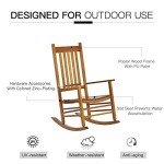Outsunny Wooden Outdoor Rocking Chair for Patios