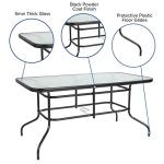 Lila 7-Piece Black Glass Patio Dining Set