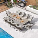 11-Piece Purple Leaf Patio Dining Set with Cushions