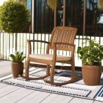 Selma Acacia Rocking Chair with Cushion, Teak Finish
