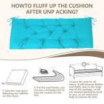 Turquoise 59-Inch Outdoor Bench Cushion Pad