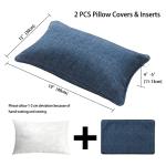 Set of 2 Waterproof Outdoor Lumbar Pillows - Navy