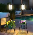 2 Pack Solar Outdoor Lights with Plant Stand