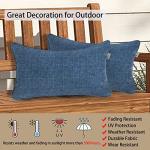Set of 2 Waterproof Outdoor Lumbar Pillows - Navy