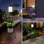 2 Pack Solar Outdoor Lights with Plant Stand