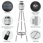 2 Pack Solar Outdoor Lights with Plant Stand