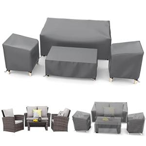 Outdoor Waterproof Patio Furniture Covers Set, 4-Piece