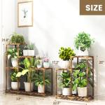 HOMKIRT 11-Tier Wooden Plant Stand for Outdoors