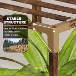 HOMKIRT 11-Tier Wooden Plant Stand for Outdoors