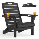 SUUNYN Folding All-Weather Adirondack Chair - Black