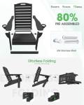 SUUNYN Folding All-Weather Adirondack Chair - Black