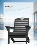 SUUNYN Folding All-Weather Adirondack Chair - Black