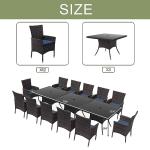 15-Piece Navy Blue Outdoor Dining Set