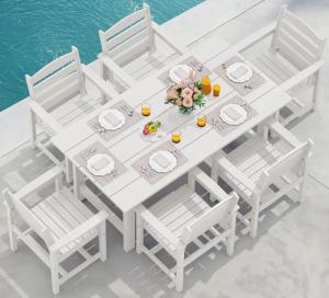 7-Piece Outdoor Dining Set with Umbrella Hole