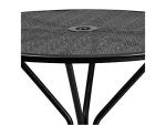 Black 35.25" Round Steel Patio Table with Umbrella