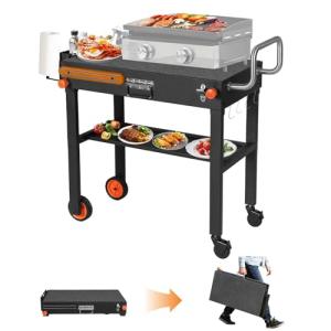 Portable Outdoor Grill Table with Wheels
