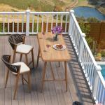 Rectangular Patio Pub Table with Bar Stools