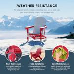 4-Piece Outdoor HDPE Adirondack Chair Set - Red