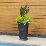 Fairfield Tall Planter in Black - 16" x 16" x 28
