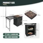 REDCAMP Folding Camping Kitchen Table with Storage