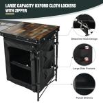 REDCAMP Folding Camping Kitchen Table with Storage