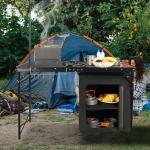 REDCAMP Folding Camping Kitchen Table with Storage