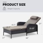 Belord Adjustable Wicker Outdoor Chaise Lounge Chair