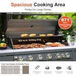 6-Burner Gas Grill Outdoor Kitchen Island