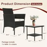 Black and Beige Wicker Patio Bistro Set