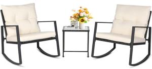 SUNCROWN 3-Piece Outdoor Rocking Bistro Set