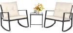 SUNCROWN 3-Piece Outdoor Rocking Bistro Set