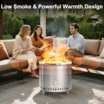 OutVue 19.5" Smokeless Patio Fire Pit