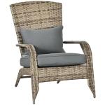 Outsunny Gray Wicker Adirondack Fire Pit Chair