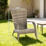 Outsunny Gray Wicker Adirondack Fire Pit Chair