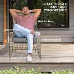 Outsunny Gray Wicker Adirondack Fire Pit Chair