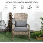 Outsunny Gray Wicker Adirondack Fire Pit Chair