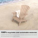 YARDCOM Extra Tall Adirondack Patio Chair (Natural)