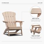 YARDCOM Extra Tall Adirondack Patio Chair (Natural)