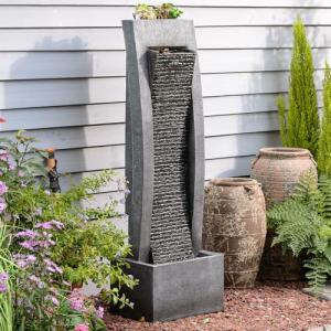 Outdoor Freestanding Water Fountain with LED Lights