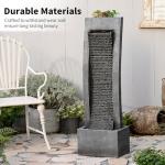 Outdoor Freestanding Water Fountain with LED Lights