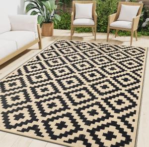 Reversible Waterproof Outdoor Rug - 5x8 ft