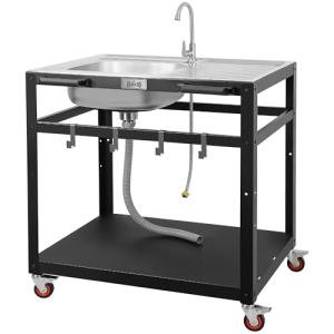 Feasto 35” Outdoor Grill Cart with Sink