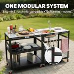 Feasto 35” Outdoor Grill Cart with Sink
