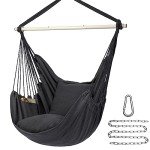 Y-STOP Hanging Hammock Chair with Cushions - Dark Grey